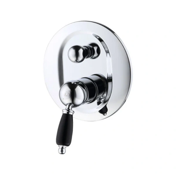Смеситель для душа Caprigo Adria-Uno 02B-551-crm, с внутренней частью, цвет хром, ручка черная - фото 1