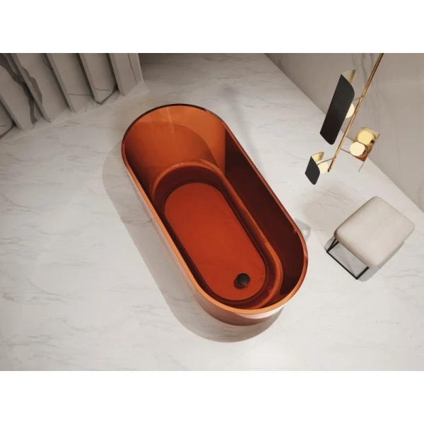 Ванна из полиэфирной смолы Abber Kristall 170x80 см коричневая, без гидромассажа, большие - фото 5