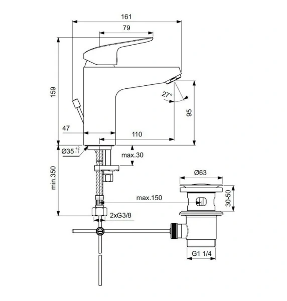 Смеситель для раковины Ideal Standard Ceraflex одноручный - фото 2