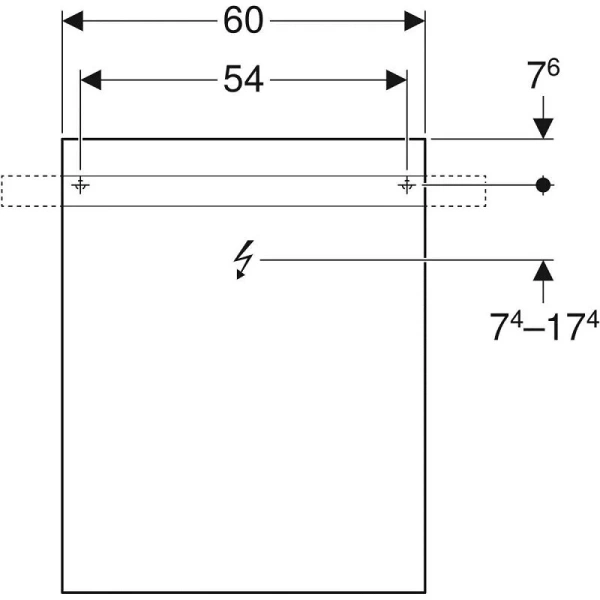 Зеркало с подсветкой Geberit iCon 60 см прямоугольное, современные, hi-tech - фото 3