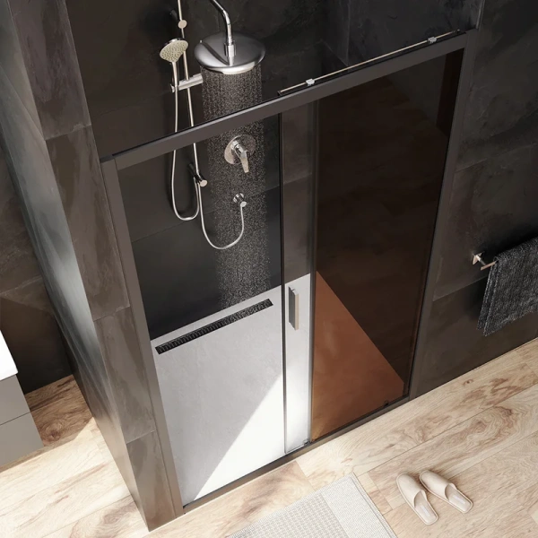 Душевая дверь в нишу AM.PM Gem Solo 120 см профиль черный стекло бронза, 120 см - фото 3
