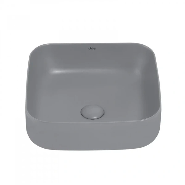 Раковина Abber Rechteck 38,5 см серая матовая, маленькие, в форме чаши, квадратная - фото 5
