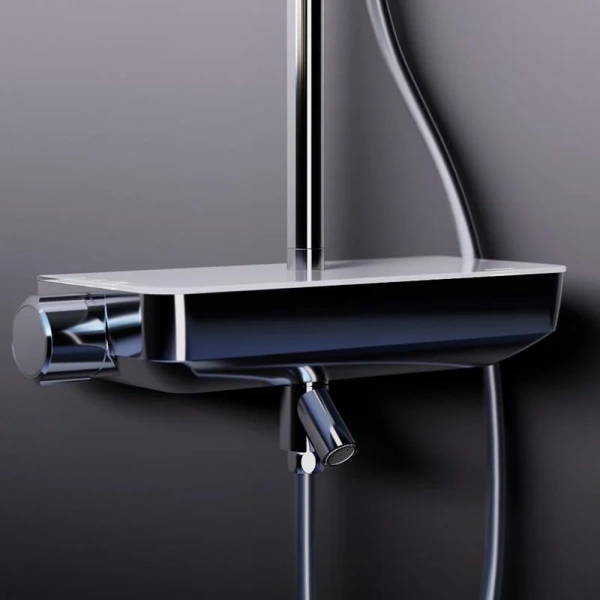 Душевая стойка Damixa Scandinavian Pure 936760 с термостатом, с изливом - фото 5