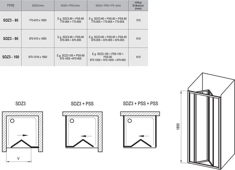Душевая дверь Ravak Supernova SDZ3 80 - фото 2