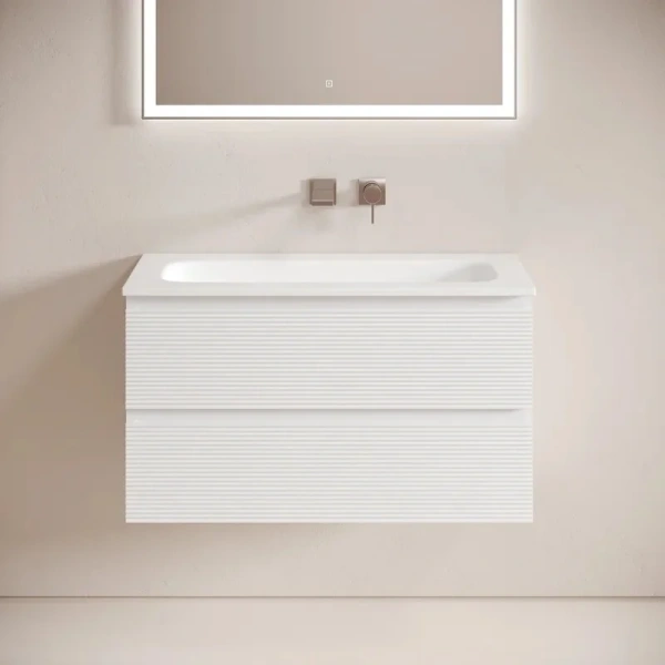 Тумба под раковину подвесная Sancos Folk 90 см белая, подвесная, пристенная - фото 4