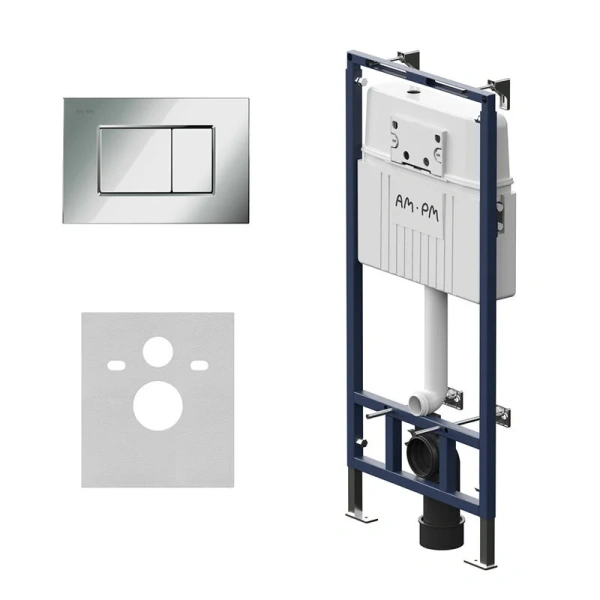 Инсталляция для унитаза Am.Pm MasterFit с кнопкой хром - фото 1