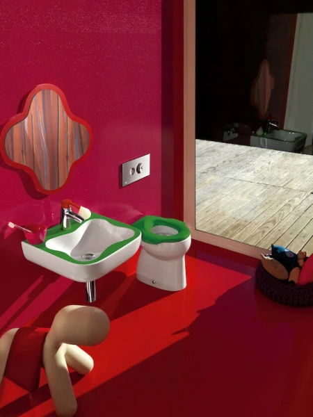 Раковина подвесная Laufen Florakids 45 см детская, бело-зеленая, 45 см - фото 6