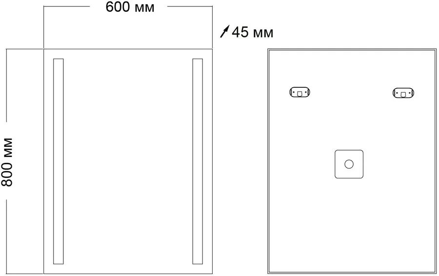 Зеркало с подсветкой Grossman Norma 60 см прямоугольное, по запросу - фото 2