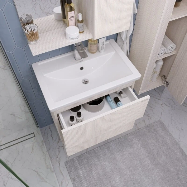 Тумба под раковину подвесная Grossman Юнит 60 см кадена лайт - фото 3