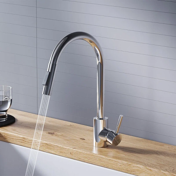 Смеситель для кухни Dorff Logic D30075 с вытяжным изливом, на мойку, на столешницу - фото 6