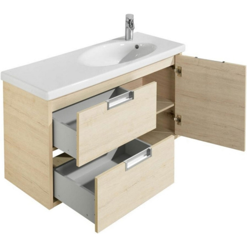 Тумба с раковиной подвесная Roca Etna 857302 100 см с двумя ящиками и дверкой - фото 3