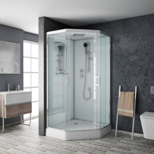 Душевая кабина Niagara Premium 100х100 см стекло прозрачное, четверть круга - фото 2