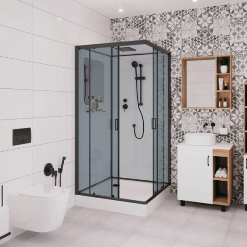 Душевая кабина Niagara Premium 100х100 см профиль черный матовый, квадратные - фото 2