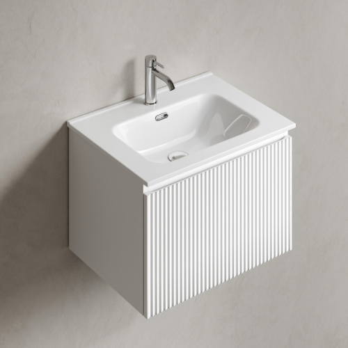 Тумба под раковину подвесная Sancos Snob R 1.0 60 см bianco, моноблок - фото 5