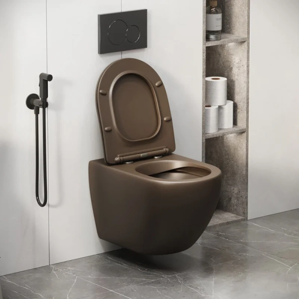 Унитаз подвесной Grossman Color коричневый матовый index_1 - фото 10
