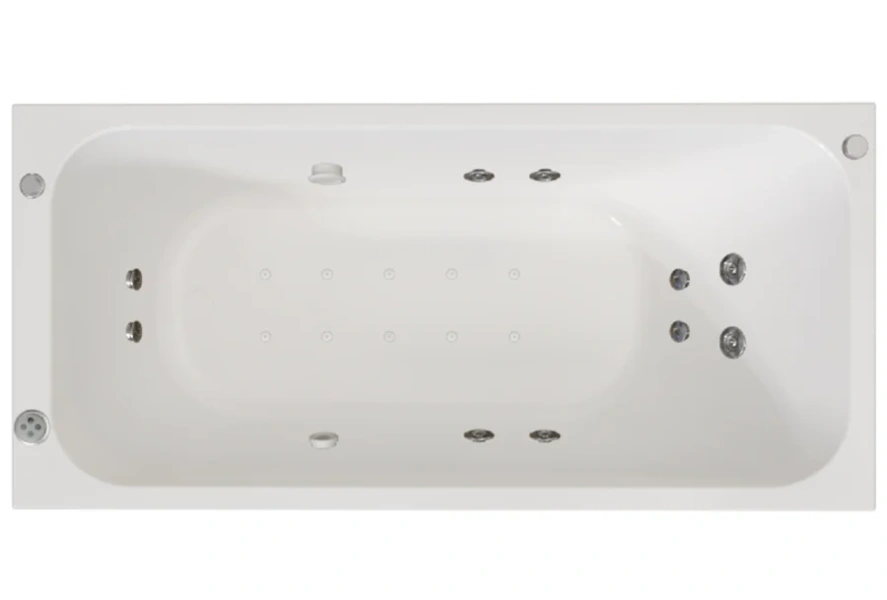 Гидромассажная ванна Радомир Прованс 1-81-2-0-0-192, 170 x 80 см, рама-подставка, фронтальный экран, слив-перелив автомат, гидромассаж Терапия хром КУ 200, белая - фото 4