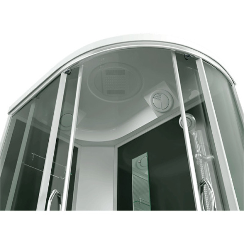 Душевая кабина Erlit Comfort 120x80 см черная задняя стенка, стеклянные, тонированные - фото 7