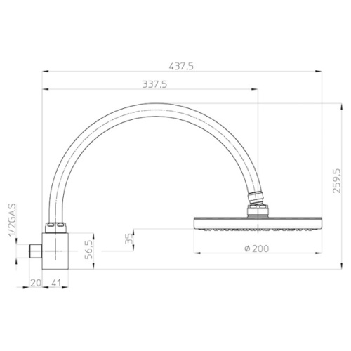 Верхний душ Bossini H51405 CR - фото 3