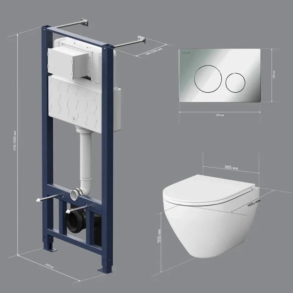 Унитаз с инсталляцией Am.Pm Spirit V2.0 белый - фото 3