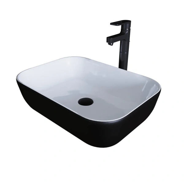 Раковина Grossman 46 см белая/черная - фото 1