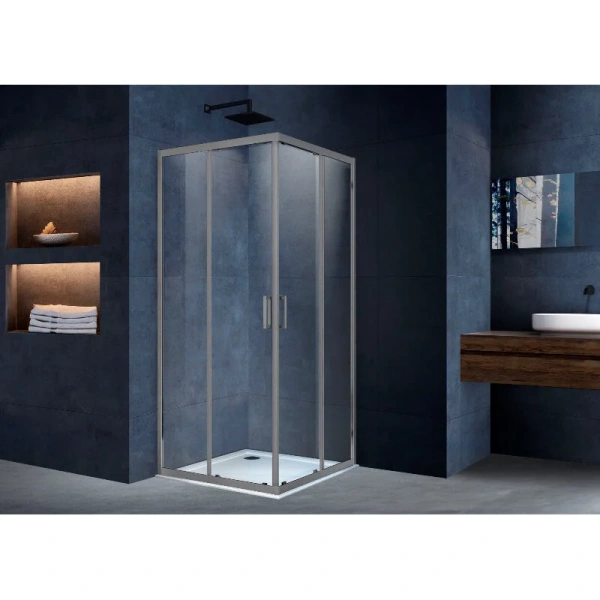 Душевой уголок Vincea Alpha 90х90 см вороненая сталь стекло прозрачное - фото 4