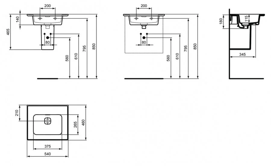 Раковина Ideal Standard Strada II 54 см без отверстия под смеситель - фото 2