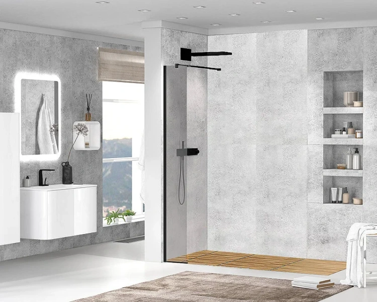 Душевая перегородка Cezares Liberta 25 см профиль черный - фото 3