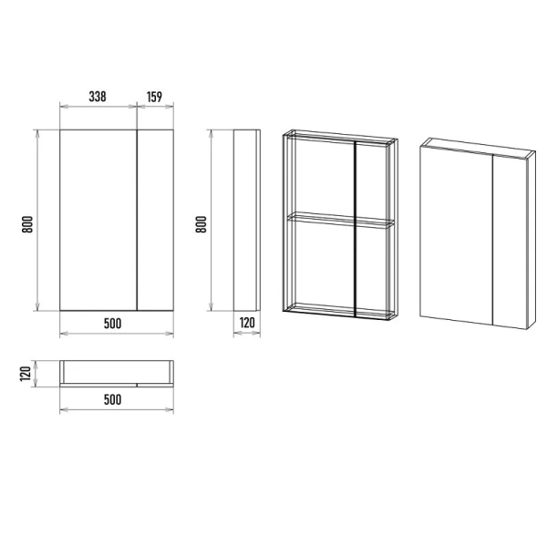 Зеркальный шкаф Misty Балтика 50 см белый - фото 2