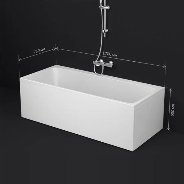 Ванна акриловая Am.Pm Func 170x75 белая, в наличии - фото 10