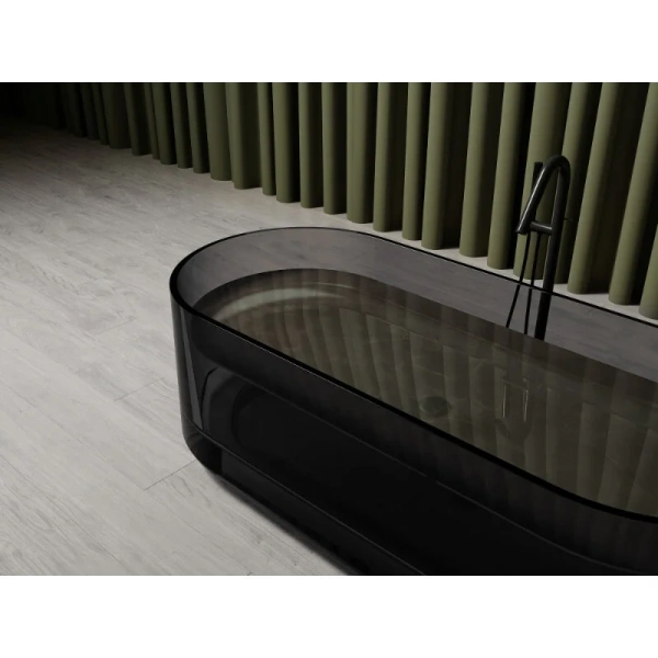 Ванна из полиэфирной смолы Abber Kristall 170x75 см черная, отдельностоящие - фото 7