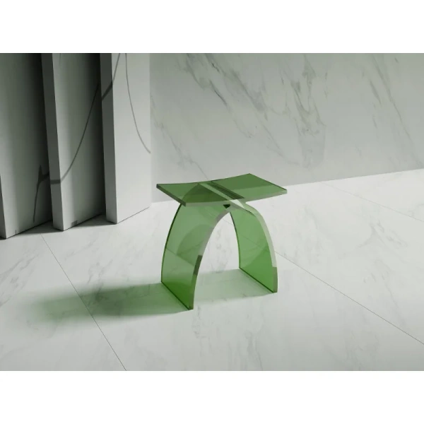 Стульчик для ванной Abber Kristall прозрачный, зеленый - фото 4