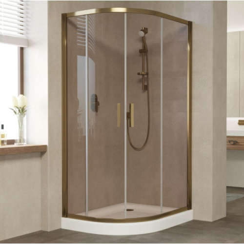 Душевой уголок стекло бронза Vegas-glass ZS-F 100х90 05, прямоугольные, асимметричные - фото 2