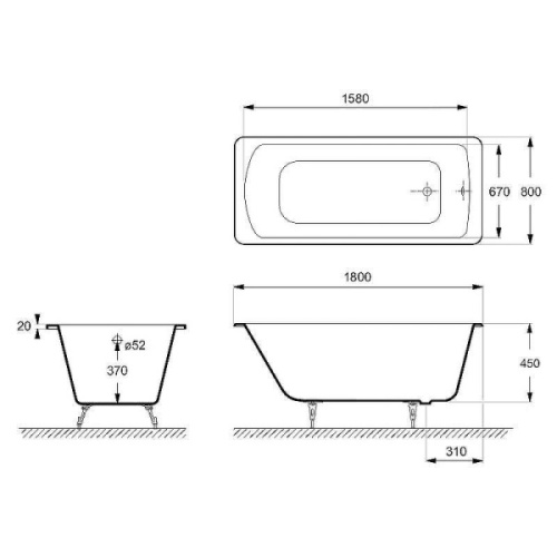 Ванна чугунная Delice Prestige DLR230623 180х80 см с защитным покрытием - фото 3