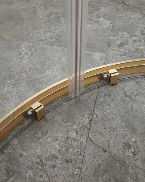 Душевой уголок Cezares Molveno 120х100 см стекло прозрачное профиль золото, раздвижные - фото 7