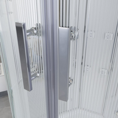 Душевая кабина Niagara Ultra 100x100 см стекло с узором, угловые, с гидромассажем, c тропическим душем, с вентиляцией, с крышей - фото 5