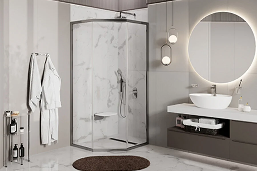 Душевой уголок WasserKRAFT Naab 100х100 см профиль хром - фото 3