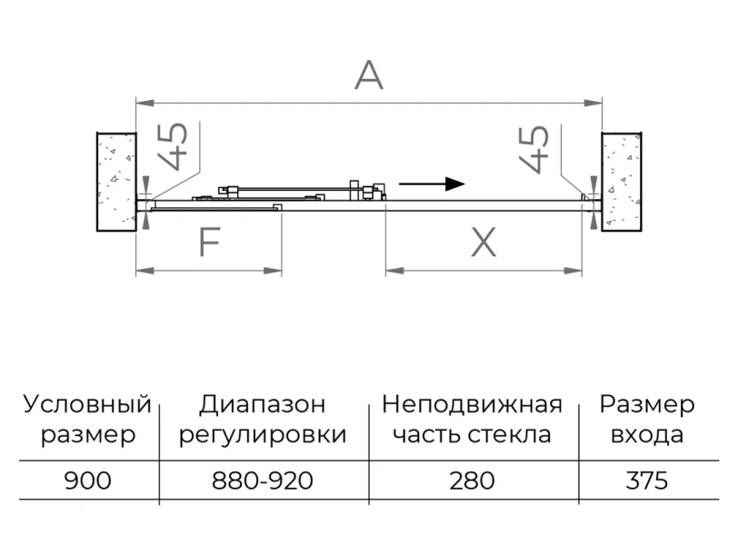Душевая дверь в нишу RGW Classic CL-111 90 см профиль хром, недорогие, в нишу, стеклянные - фото 5