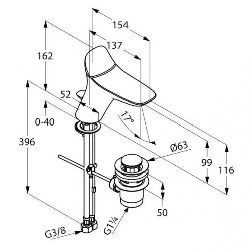 Смеситель для раковины Kludi Ambienta хром, на раковину - фото 5