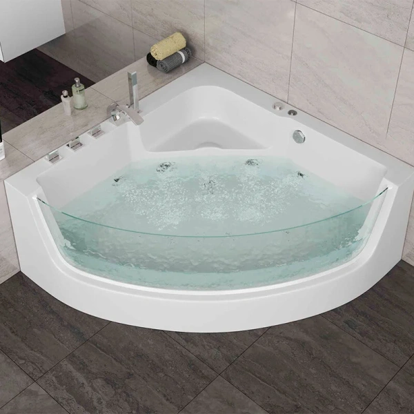 Ванна акриловая Grossman 150x150 см гидромассажная, с гидромассажем, со смесителем на борту, большие - фото 5
