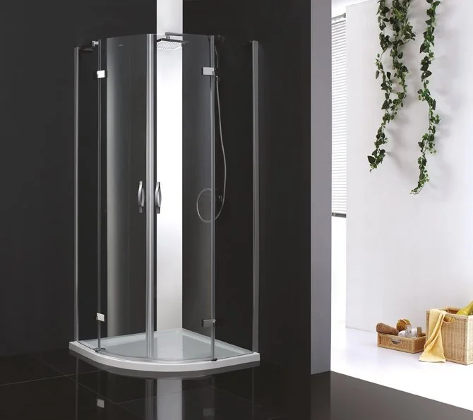 Душевой уголок Cezares Bergamo 90х90 см стекло прозрачное, профиль хром, распашные - фото 7