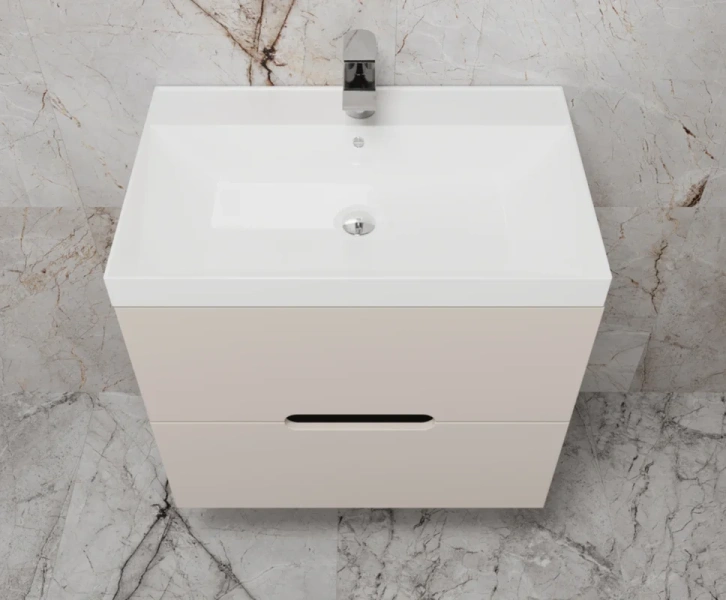 Тумба под раковину подвесная Style Line Матис 70 см крем, современная, hi-tech - фото 3