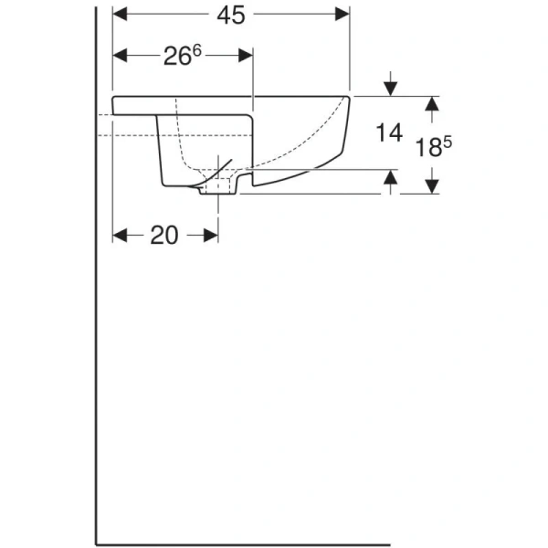 Раковина Geberit VariForm 55 см с отверстием под смеситель, 55 см - фото 6