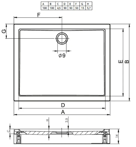 Душевой поддон акриловый белый с панелью Riho Davos 261 100x100 см, квадратные - фото 3