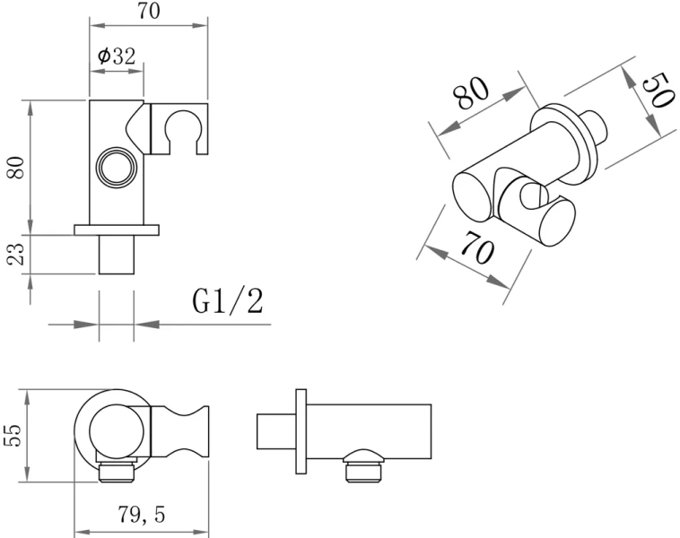 Душевой комплект BERGES Nardis 07100 с верхним душем, душевые комплекты, наборы index_1 - фото 7