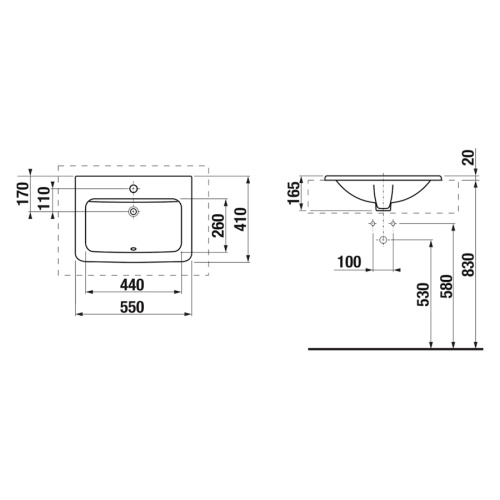 Раковина встраиваемая сверху Jika Cubito - фото 2