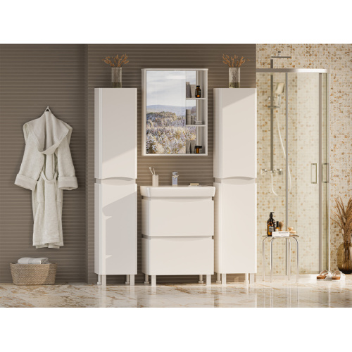 Шкаф-пенал, петли слева, цвет белый, Misty Венера, недорого index_1 - фото 6