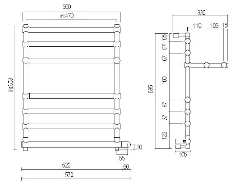 Полотенцесушитель электрический Margaroli Sole 552 Box - фото 3