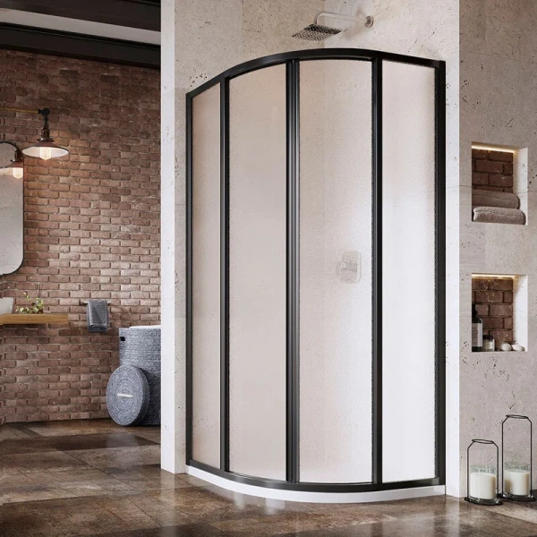 Душевой уголок Ravak Supernova 90x90 см профиль черный, стекло матовое - фото 1