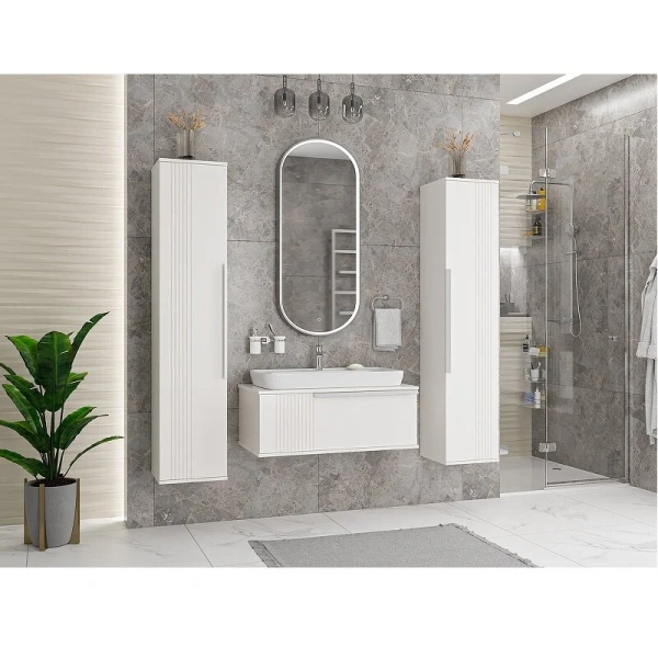 Шкаф-пенал подвесной Brevita Savoy 35 см белый, современные, hi-tech - фото 5