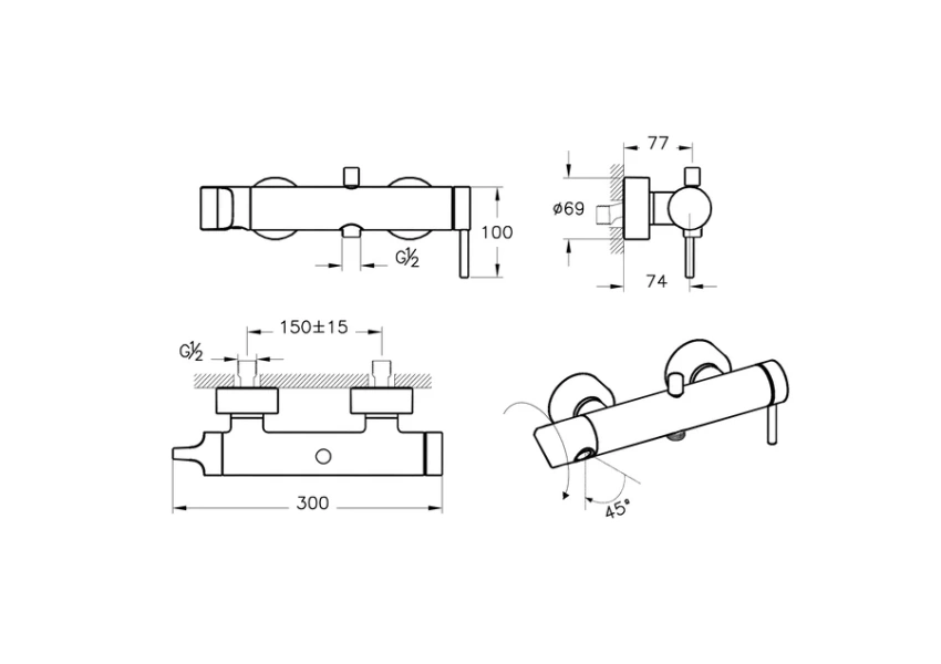 Смеситель для ванны VitrA Origin матовый черный, для ванны - фото 2